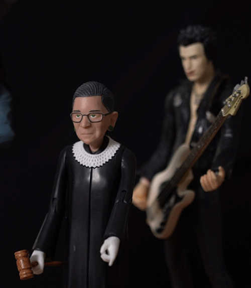  Thought-action figures of Ruth Bader-Ginsburg and Sid Vicious