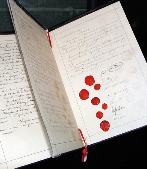 Original document of the first Geneva Convention, 1864