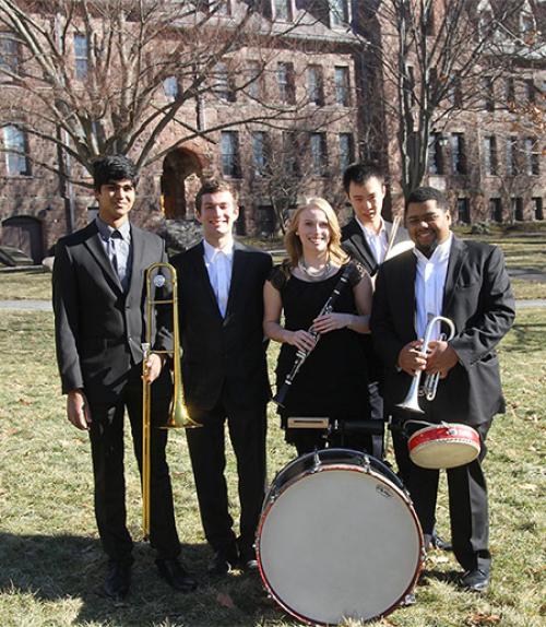  Music students from jazz band on the quad