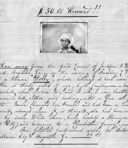 Runaway slave ads portray grim period of U.S. history Department of History