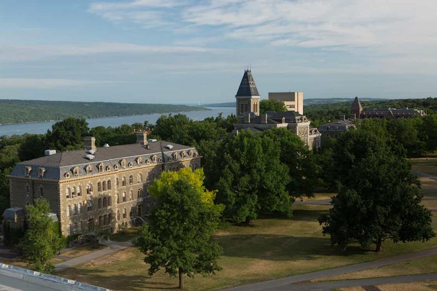 Panorama of Morrill Hall and the Arts Quad