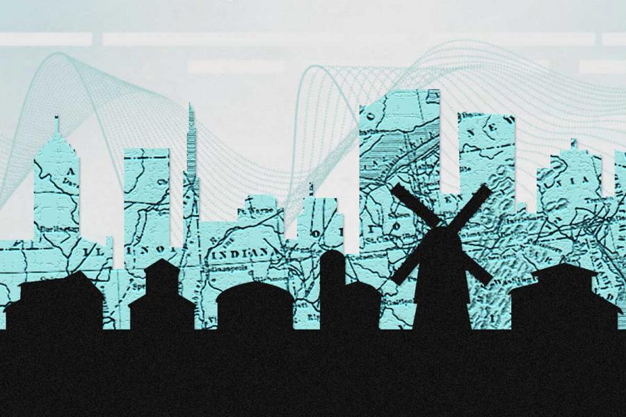 Illustration of building silhouettes