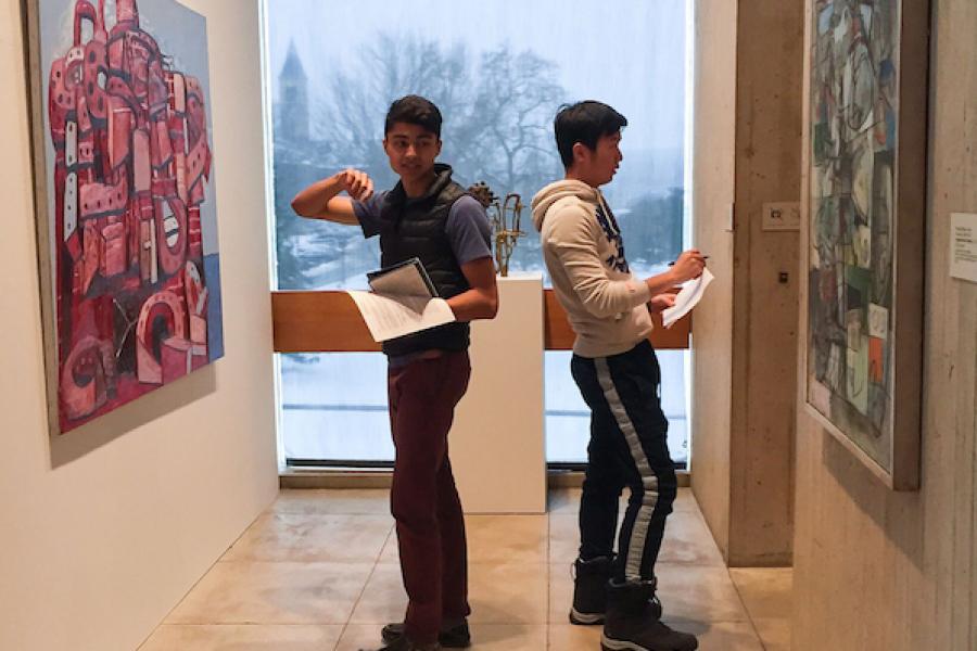 Students in the Johnson Museum of Art