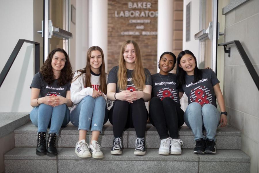 Ambassadors on Baker Hall steps