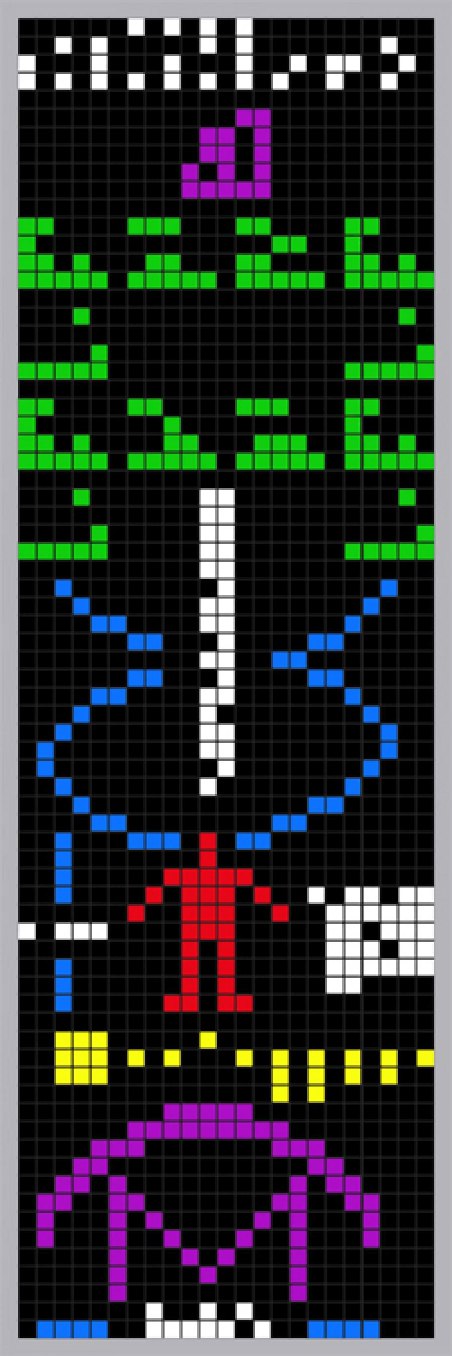 Visual depiction of the Arecibo message
