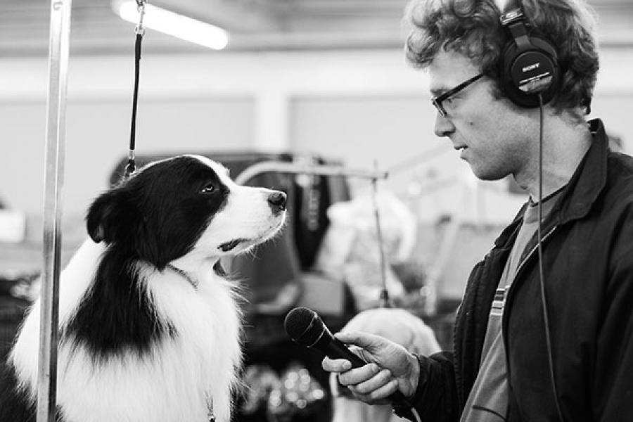 Chris Hoff interviewing a dog