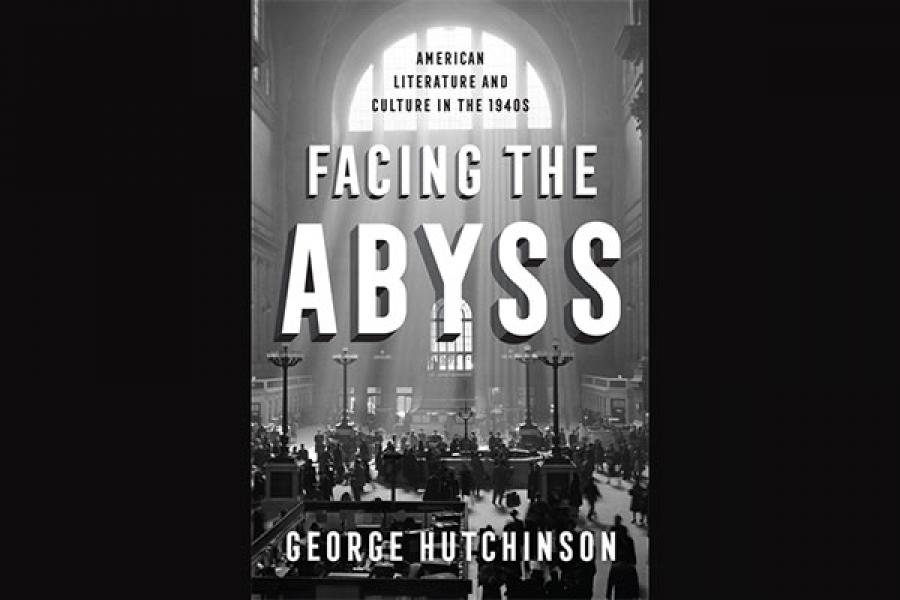 Cover of &quot;Facing the Abyss&quot; with image of people at Grand Central Station