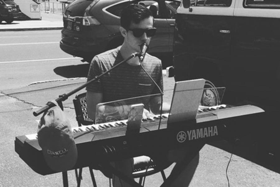 Robertson at the piano