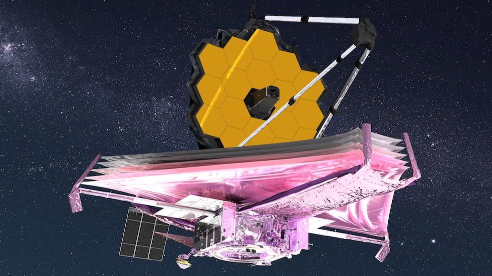 Illustration of a telescope in space