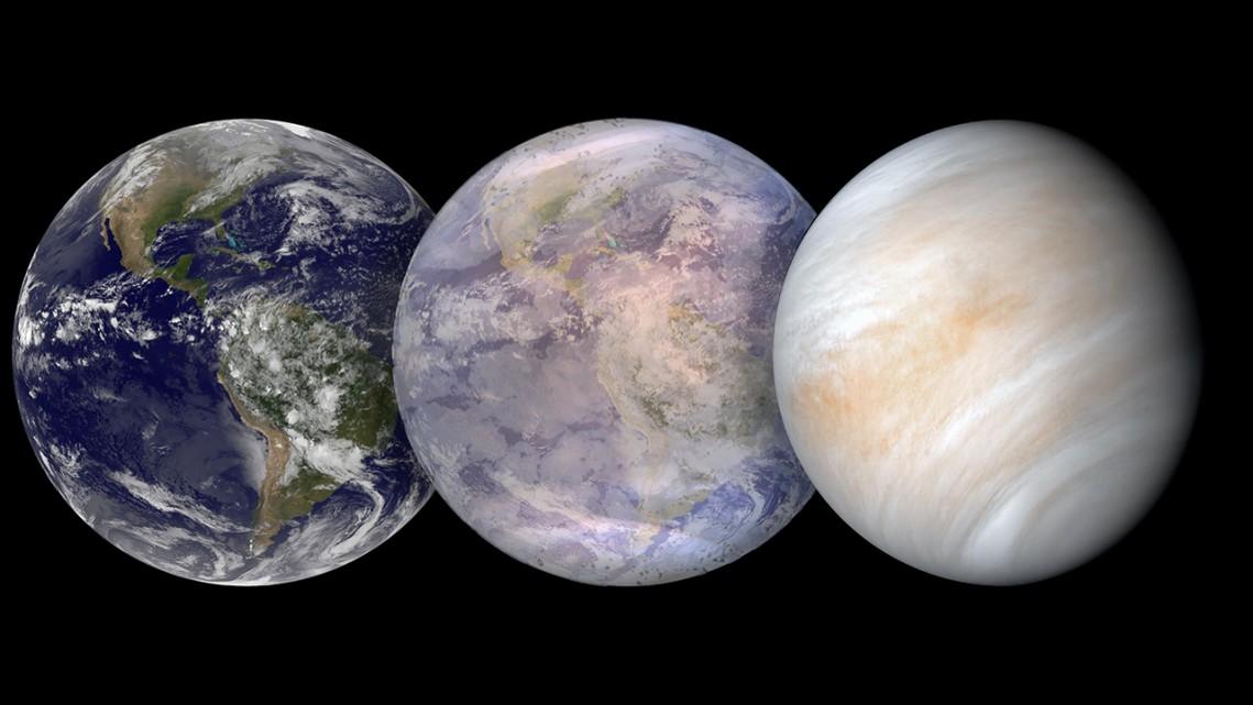 Illustration of three planets side-by-side