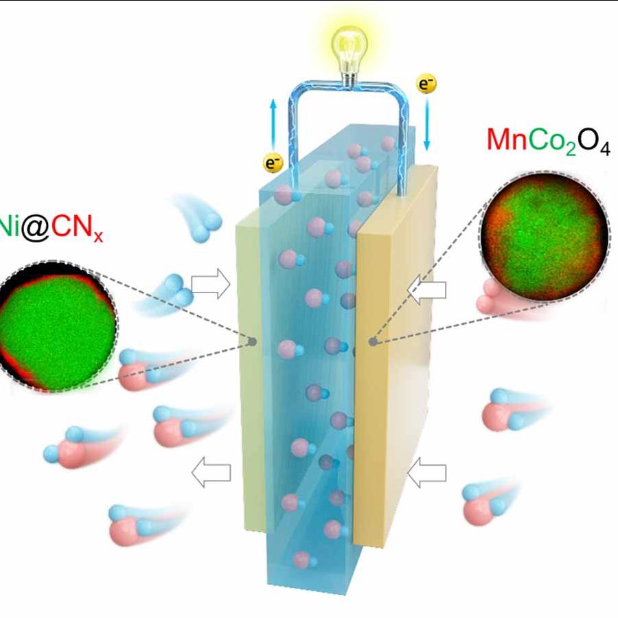 graphic showing a hydrogen fuel cell