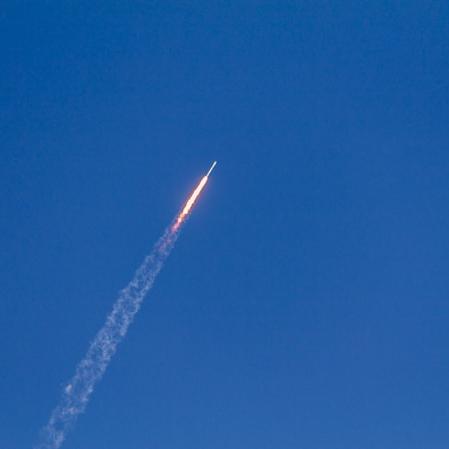 		Missile heading up into the sky
	
