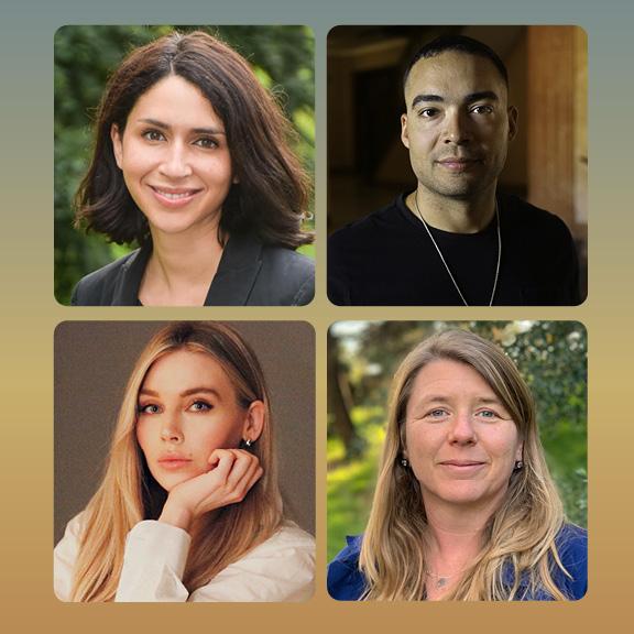 		Four head shots of four writers, arranged in a square
	