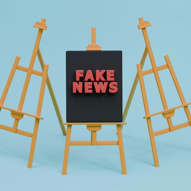 		Illustration of a sign "Fake News" on an easel
	