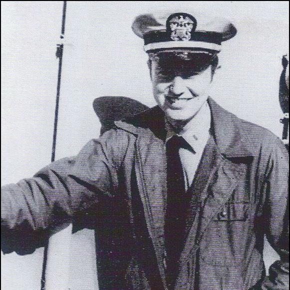 Black and white historic photo of Don Stanton '72, wearing a Navy uniform