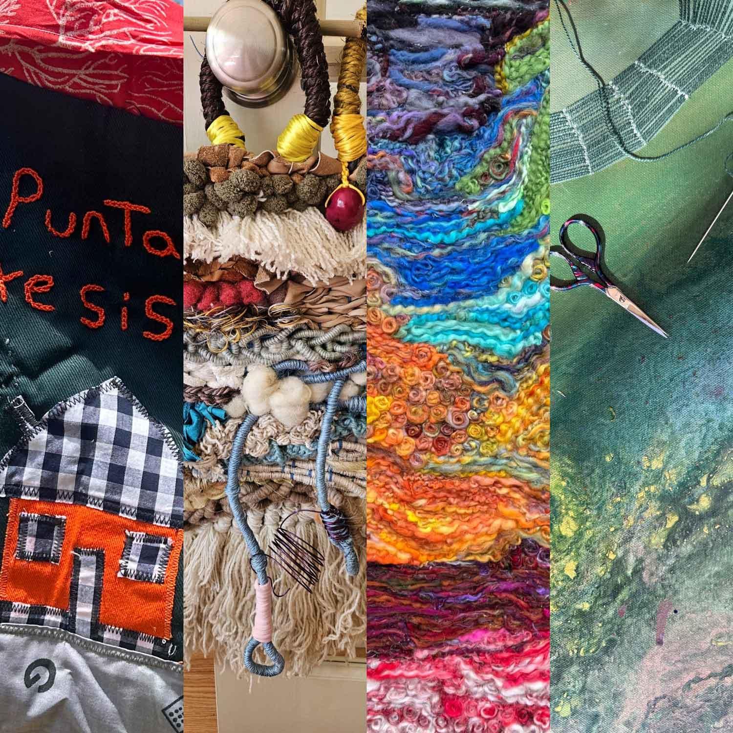 collage of different textile art