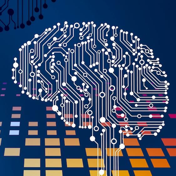 		Illustration showing an outline of a brain in white electronic-looking wiring
	