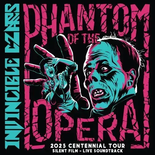 		Event poster featuring the face of a scary person, in blue
	