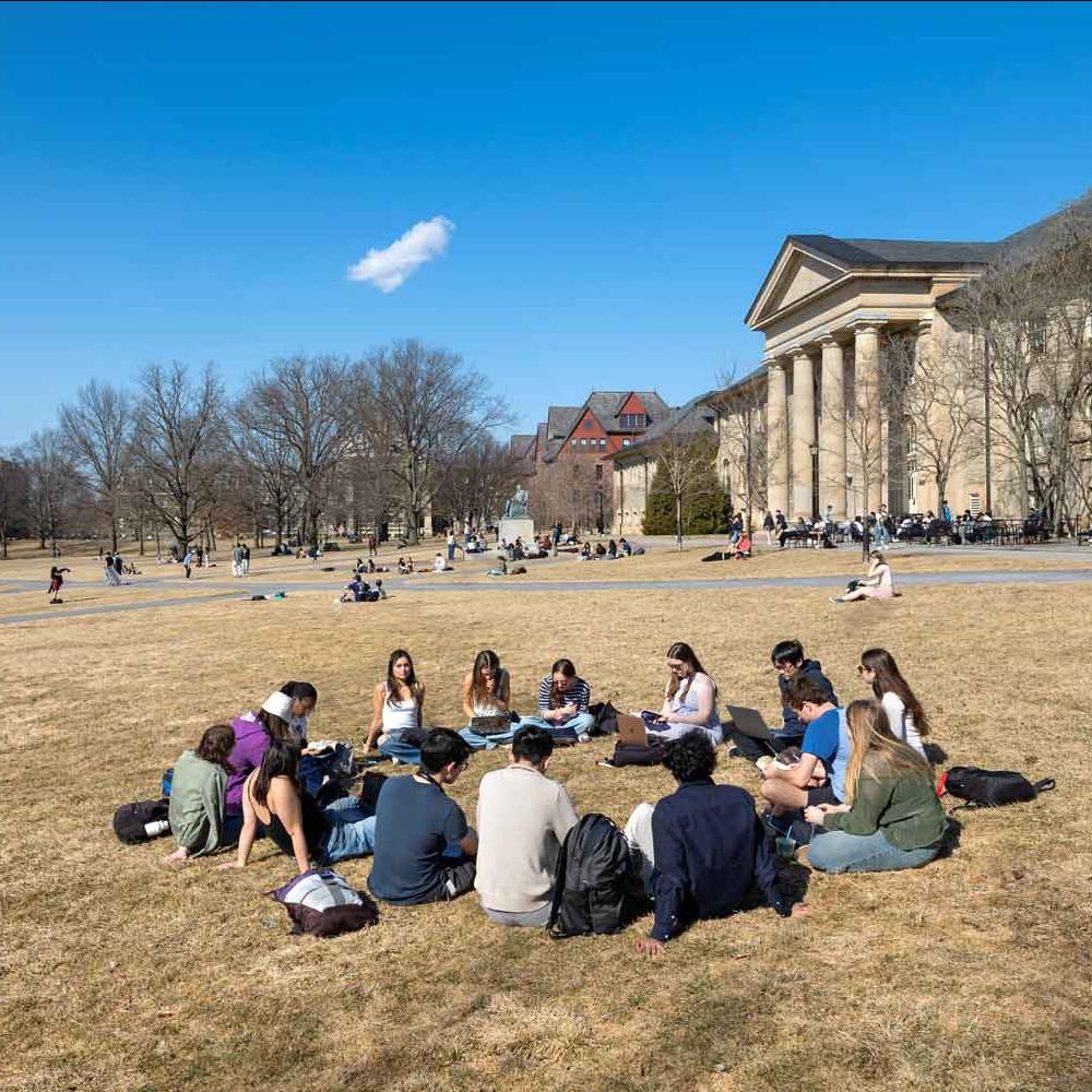a class on the arts quad