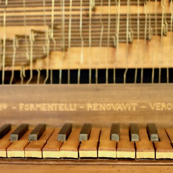 yellowed musical instrument keyboard keys 