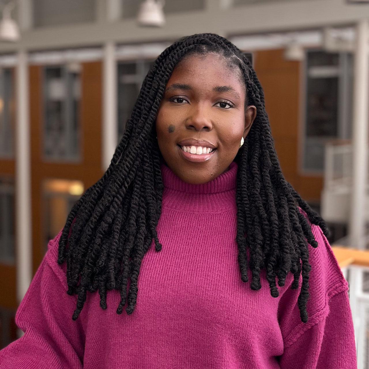 		Student standing in front of railing
	