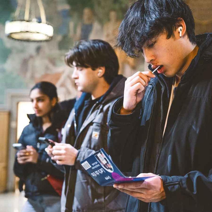 a person swabbing their cheek