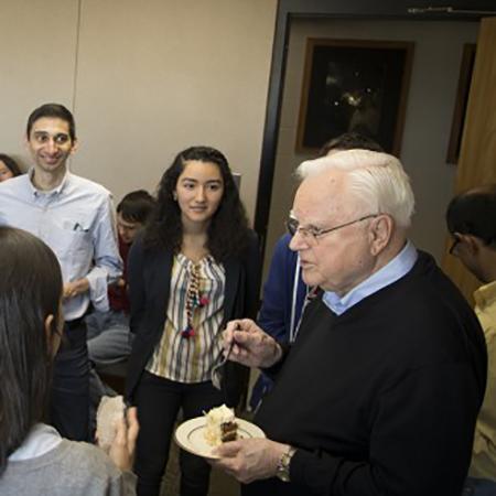 Frank Drake with astronomy students