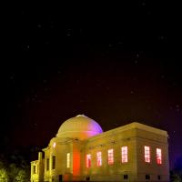 Fuertes Observatory against a starry sky
