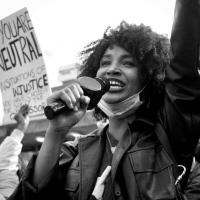 woman at a protest