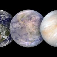 Illustration of three planets side-by-side