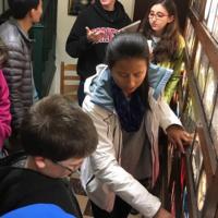  students looking at displays at the observatory