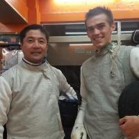  Students in fencing uniforms