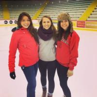  Ice skating at Lynah Rink freshman year with friends (I&#039;m on the right)!