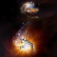  A pair of massive, hyper-luminous galaxies a