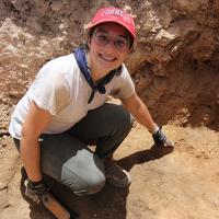  Student at archeological dig site