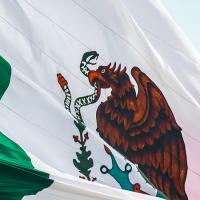  Close-up of Mexican flag