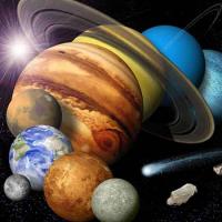  Artist's rendition of all the planets in the solar system next to each other