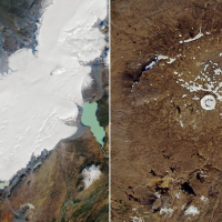  Composite image from NASA showing the glacier disappearing