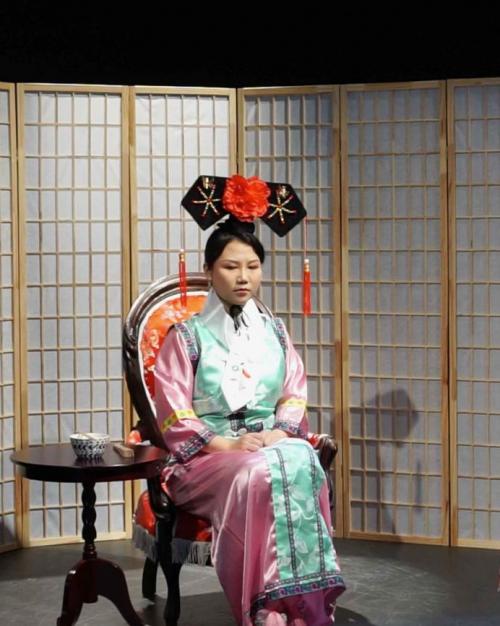 Asian actress on stage