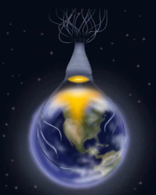 Illustration depicting how nanotechnology will help create a carbon free atmosphere