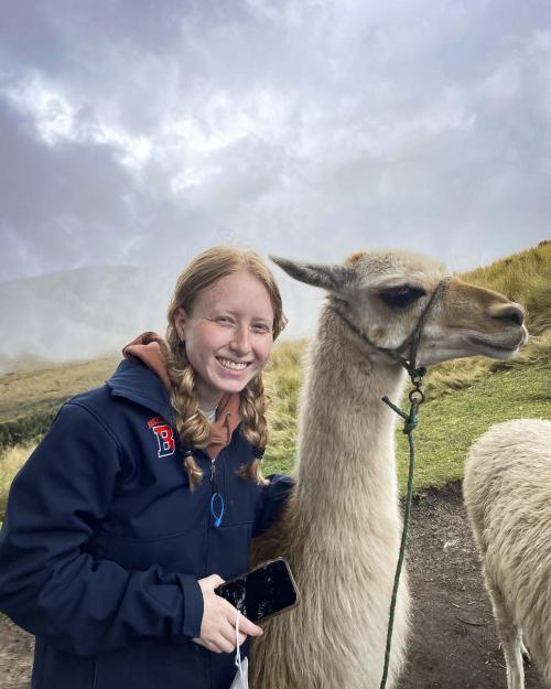 person with a llama