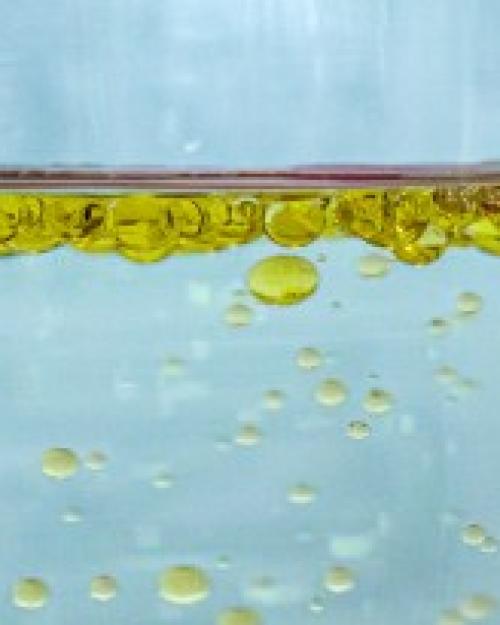		Blue background with a line of gold bubbles 3/4 of the way up
	