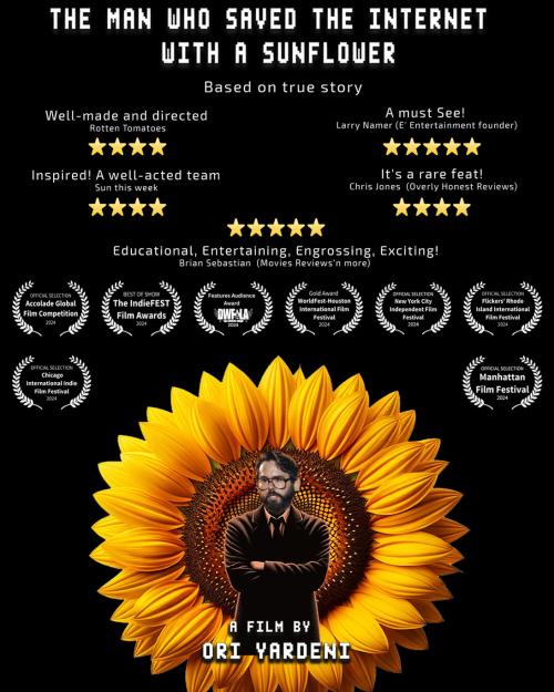 		movie poster: The Man Who Saved the Internet with a Sunflower
	