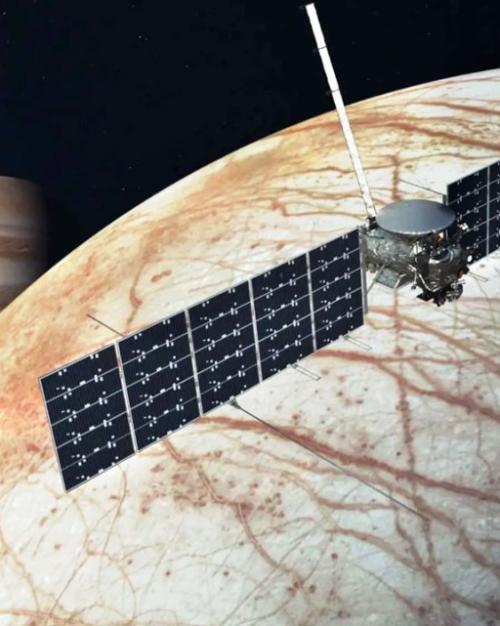 An artist's concept of NASA's Europa Clipper spacecraft.