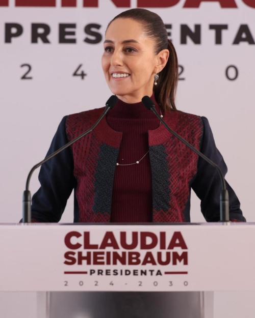 		Claudia Sheinbaum standing at a podium
	