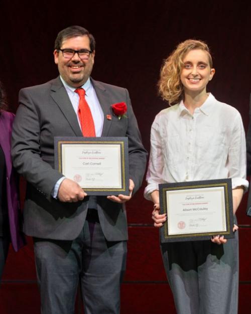 		Five people hold awards
	