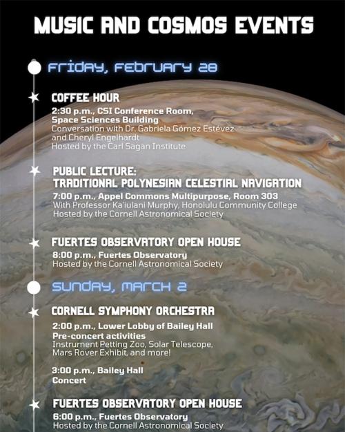 Event poster: Music and Cosmos