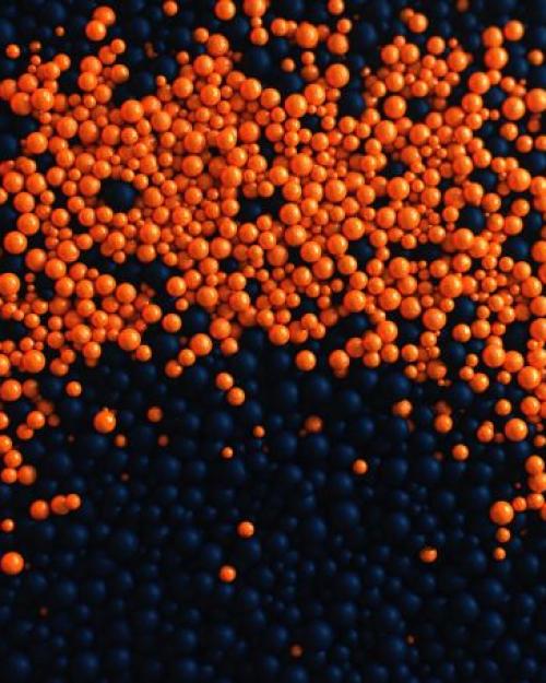 		Lots of small orange dots in an upside-down 'U' shape
	