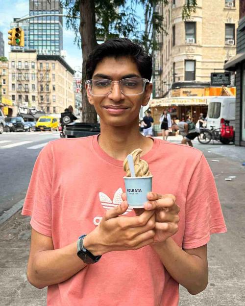person holding ice cream