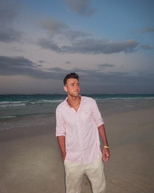 person standing on beach